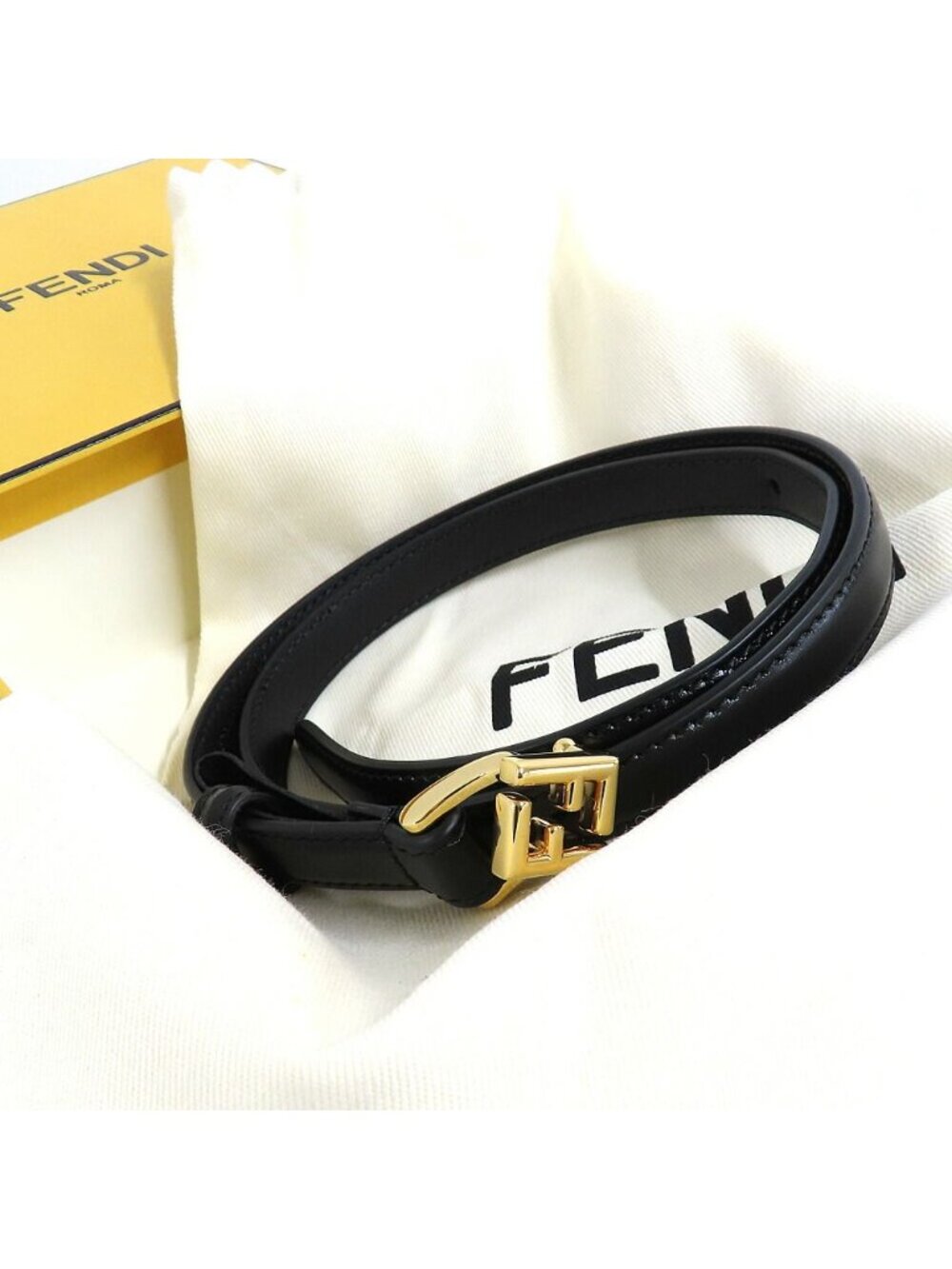 Fendi FF Diamond Belt 1.5 cm Black Cles - Picture 9 of 9